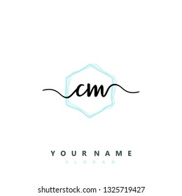 Initial CM handwriting logo