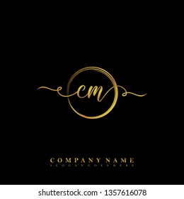 Initial CM handwriting logo