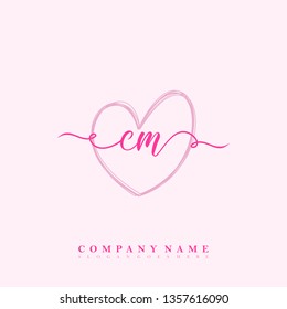 Initial CM handwriting logo