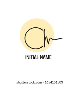 Initial Cm handwriting logo template vector