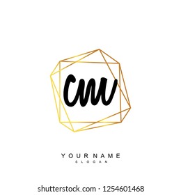 Initial CM handwriting logo vector