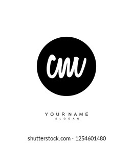 Initial CM handwriting logo vector