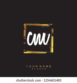 Initial CM handwriting logo vector