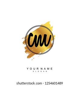 Initial CM handwriting logo vector