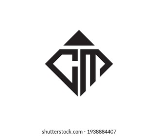 Initial CM Letter Logo With crown and diamond shape Business Typography Vector Template. Creative Abstract Letter CM Logo Design