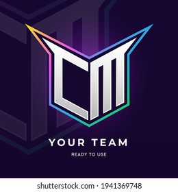 Initial CM logo design with strong shape, Logo for game, esport, initial gaming, community or business.