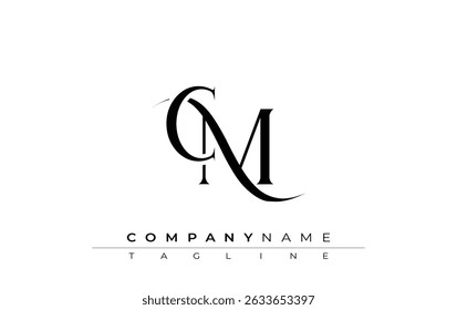 Initial CM Logo Design Vector. Elegant Monogram Logo Design with Decorative Elements and Typography