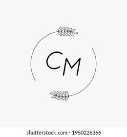 Moda de escritura a mano del logotipo del CM inicial