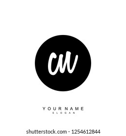 Initial CN handwriting logo vector