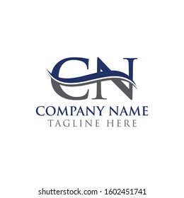Initial CN Letter Logo Design Vector Template. CN Logo Design