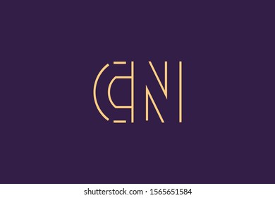 Initial CN NC Letter Logo Design Vector Template. Monogram and Creative Alphabet C N Letters icon Illustration.