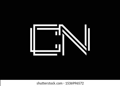 Initial CN NC modern monogram and elegant logo design, Professional Letters Vector Icon Logo on yellow background.