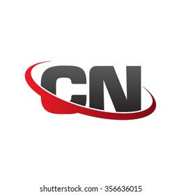 initial CN swoosh ring company logo red black