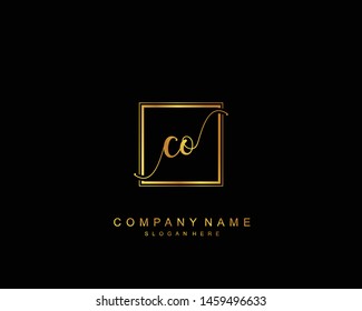 Initial CO beauty monogram and elegant logo design, handwriting logo of initial signature, wedding, fashion, floral and botanical with creative template.