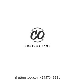 Initial CO brush logo company trend identity