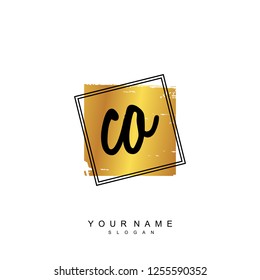 Initial CO handwriting logo vector