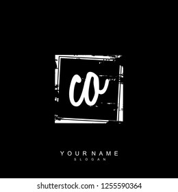 Initial CO handwriting logo vector