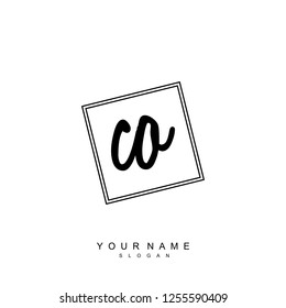 Initial CO handwriting logo vector
