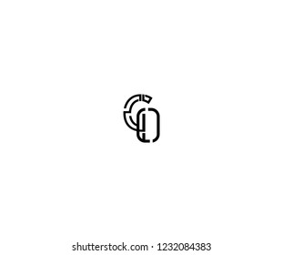 Initial CO Letter Linked Stylish Linear Monogram Modern Creative Logotype
