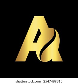 Logotipo inicial del café combinado con la letra A Plantilla del Vector