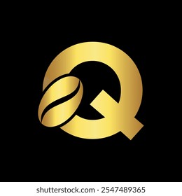 Initial Coffee Logo combine with letter Q vector template