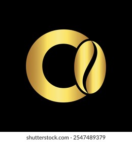 Initial Coffee Logo combine with letter O vector template