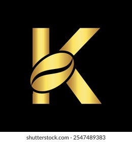 Initial Coffee Logo combine with letter K vector template