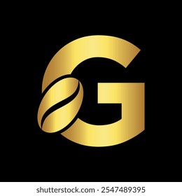 Initial Coffee Logo combine with letter G vector template