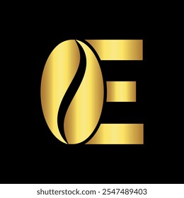 Initial Coffee Logo combine with letter E vector template