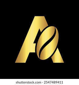 Initial Coffee Logo combine with letter A vector template