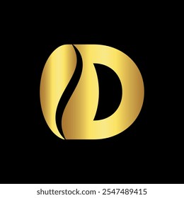 Initial Coffee Logo combine with letter D vector template