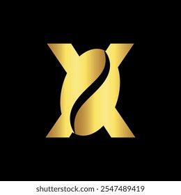 Initial Coffee Logo combine with letter X vector template