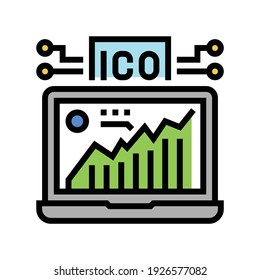 initial coin offering ico color icon vector. initial coin offering ico sign. isolated symbol illustration