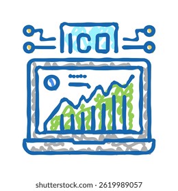 initial coin offering ico doodle icon sketch vector. initial coin offering ico sign. isolated symbol illustration