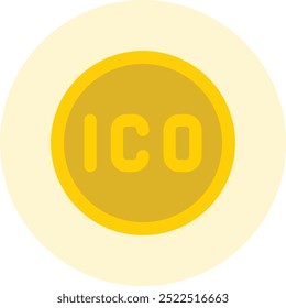 Initial Coin Offering (ICO) Icon or Illustration for Cryptocurrency Fundraising