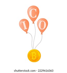 Erstmaliges Münzangebot, ICO-Token-Produktionsprozess, Vektorgrafik. Cryptowährungshandel Desk, Bitcoin Futures, Finanztechnologie, Blockchain ICO abstrakte Metapher.