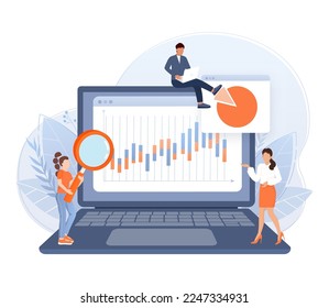 Initial coin offering, ICO Token production process vector illustration. Cryptocurrency trading desk, bitcoin futures, financial technology, blockchain ICO abstract metaphor