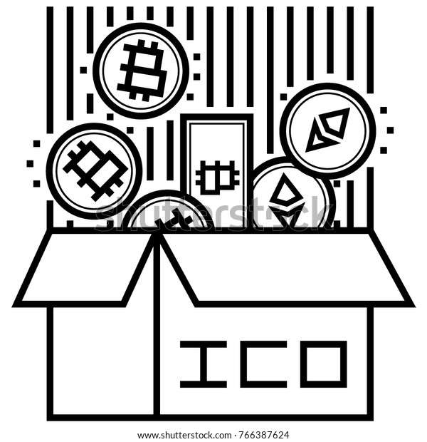 Initial Coin Offering Icon Ico Linear Stock Vector Royalty Free 766387624