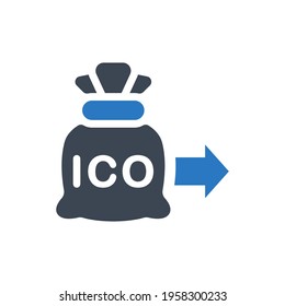 Initial coin offering icon - Simple vector illustration