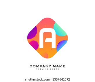 Initial colorful Letter A Logo Template - Vector