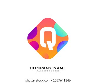 Initial colorful Letter Q Logo Template - Vector