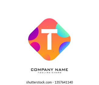 Initial colorful Letter T Logo Template - Vector