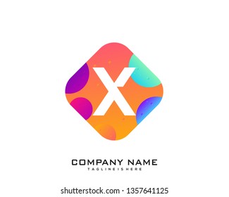 Initial colorful Letter X Logo Template - Vector