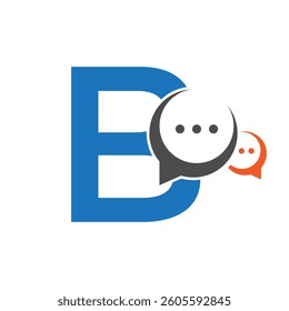 Initial Communication Logo On Letter B With Chat Symbol