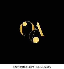 A initial company or AO OA logo black background
