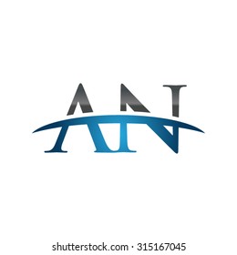 AN initial company blue swoosh logo