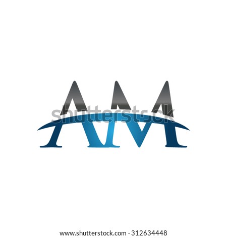AM initial company blue swoosh logo