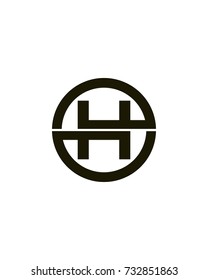 initial company circle H logo black