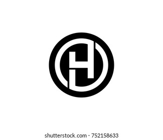 Initial Company Circle H Logo Black Stock Vector (Royalty Free ...