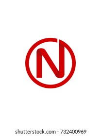  initial company circle N logo red